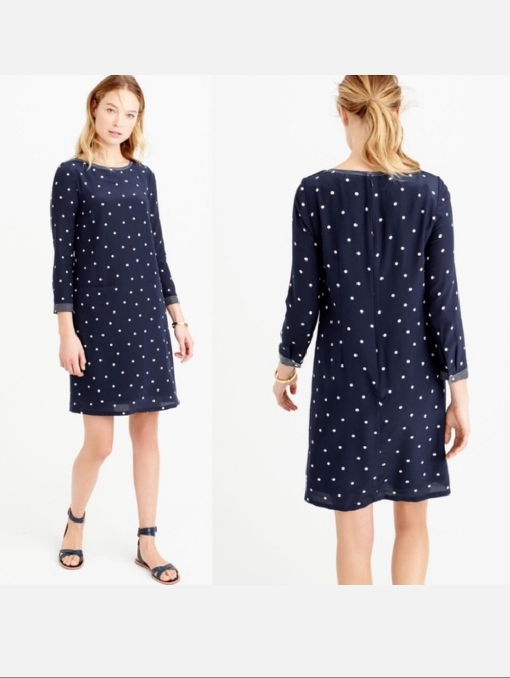 J.Crew Polka Dot Dress 100% Silk 00